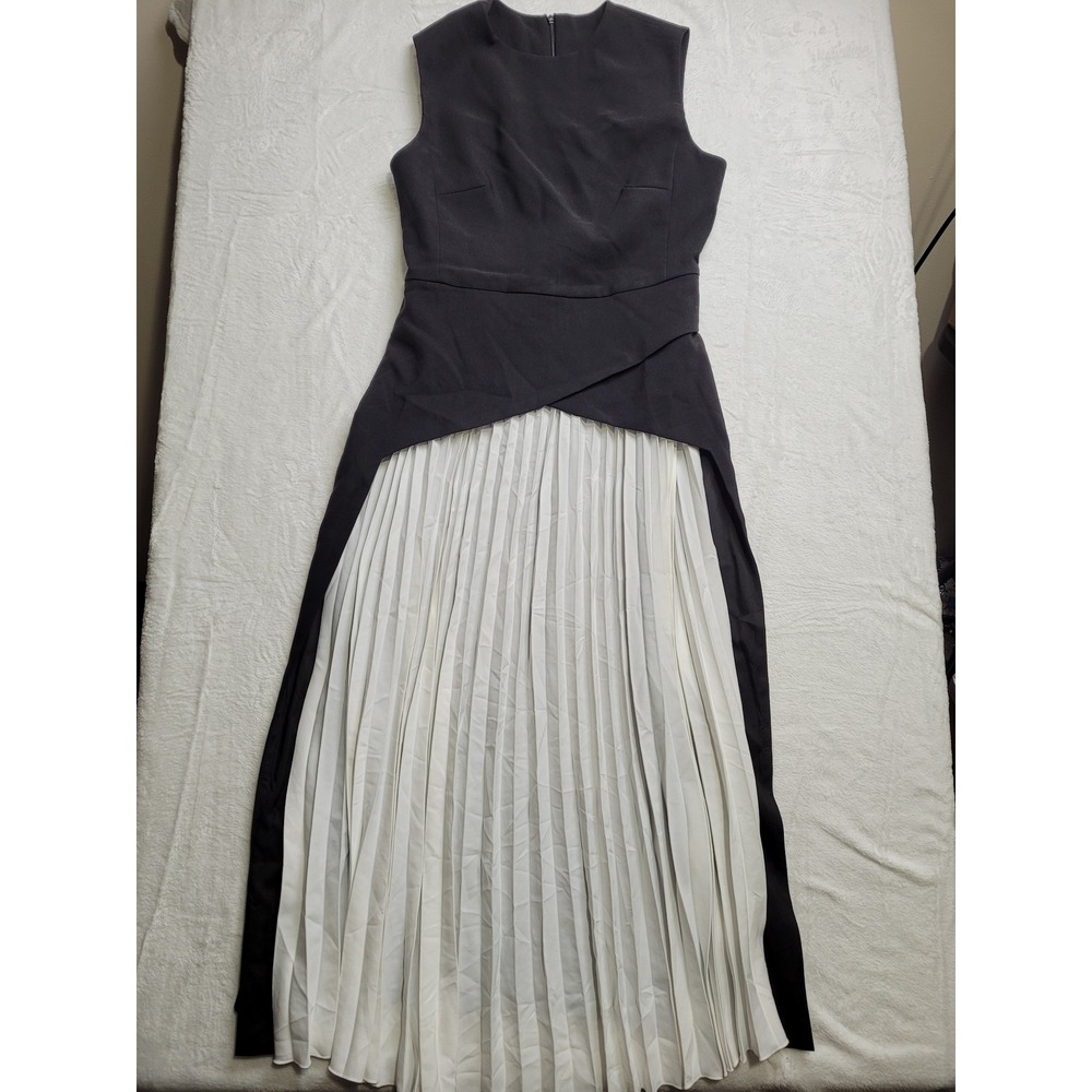 NWT Commense Maxi Dress Women S Black White Pleated